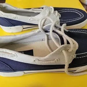 Polo Ralph Lauren Franz Boat Shoes Men\'s 10D Beige Navy Polo Boat Shoes - Gem main image 4